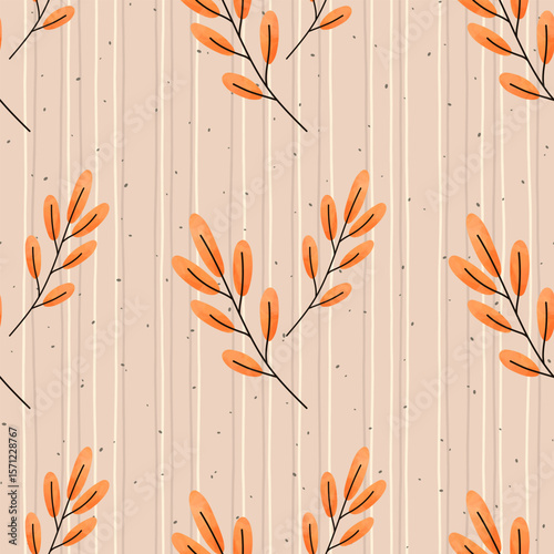 Cozy vector seamless pattern of autumn leaves in watercolor style. Ideal for seasonal illustrations, nursery decor, autumn designs, textiles