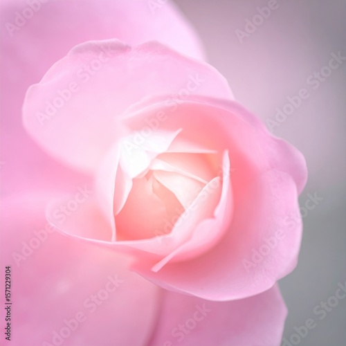 Close-up of a Soft Pink Rose Blossom