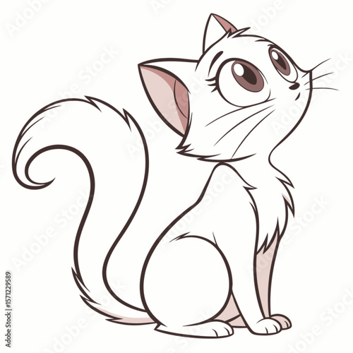 Cute cartoon vector illustration of a domestic cat