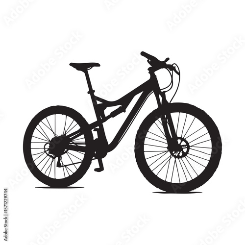 Bicycle silhouette vector illustration isolated On White Background, Bicycle vector icon, Concept of cycling, Go in for isolated bicycle lanes with a white background