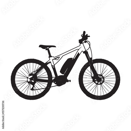 Bicycle silhouette vector illustration isolated On White Background, Bicycle vector icon, Concept of cycling, Go in for isolated bicycle lanes with a white background