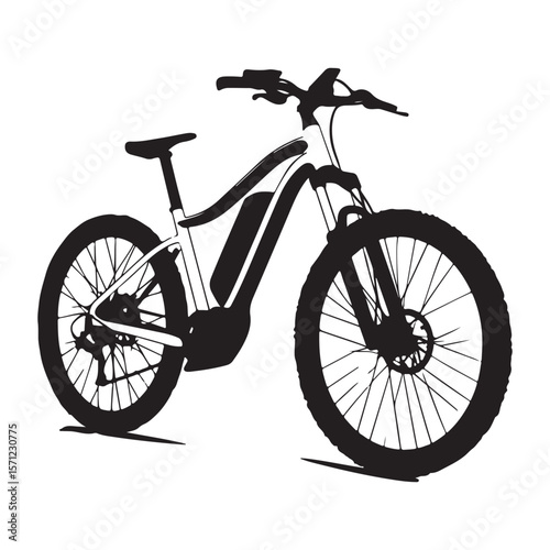 Bicycle silhouette vector illustration isolated On White Background, Bicycle vector icon, Concept of cycling, Go in for isolated bicycle lanes with a white background