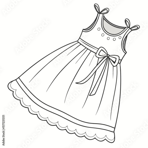 Elegant wedding dress with lace and matching shoes vector illustration