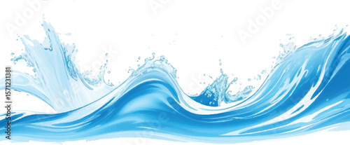 "A calm and refreshing ocean wave design in blue and teal tones. Ideal for backgrounds, digital designs, and web banners needing a peaceful aesthetic."
