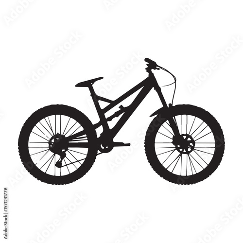 Bicycle silhouette vector illustration isolated On White Background, Bicycle vector icon, Concept of cycling, Go in for isolated bicycle lanes with a white background