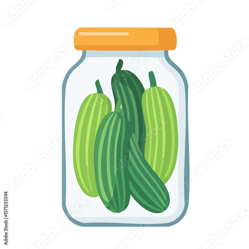 Jar of Pickles Isolated on a Transparent Background