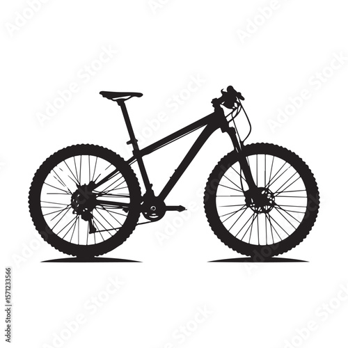 Bicycle silhouette vector illustration isolated On White Background, Bicycle vector icon, Concept of cycling, Go in for isolated bicycle lanes with a white background