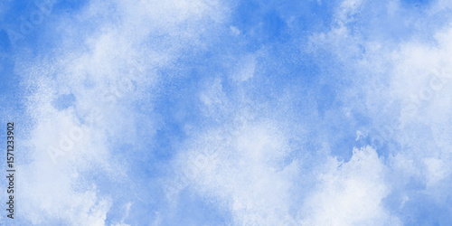 Abstract light blue watercolor cloudiness, mist, or smog background. light blue sky with white background and blurred pattern. Vivid textured aquarelle painted art design background.