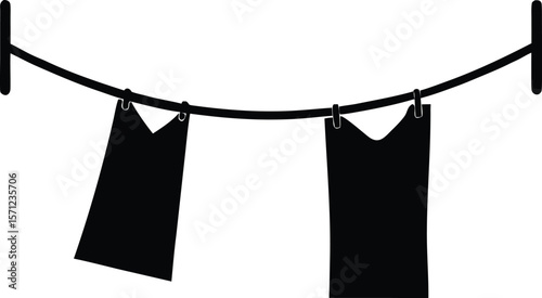 clothes line on white background.eps