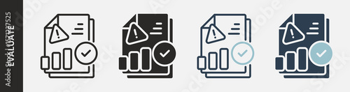 Evaluate Icon Set Multiple Style Collection. Contains Outline, Glyph, Outline Blue and Glyph Blue Style Icons