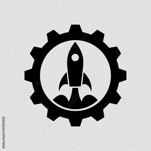 Rocket launch vector illustration