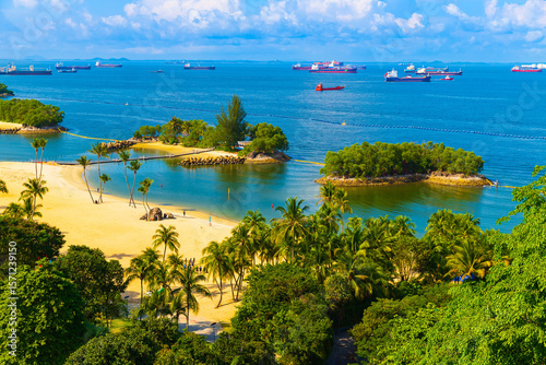 Sentosa Siloso Beach in Singapore, Southeast Asia