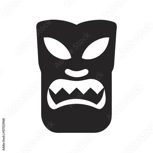 Fierce Tiki Mask Silhouette