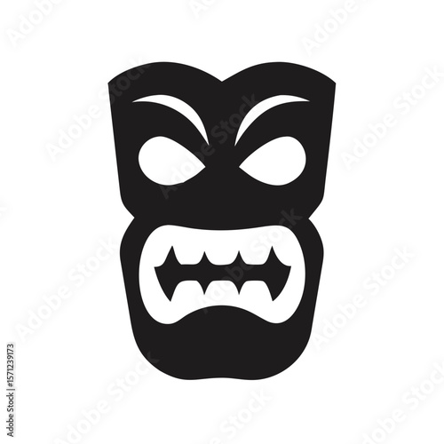 Fierce Tiki Mask Silhouette