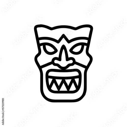 Fierce Tiki Mask Illustration