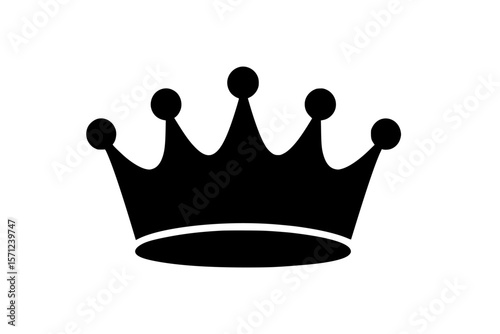 Royal Crown Silhouette in Black on White Background