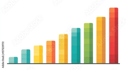 Colorful bar graph ascending
