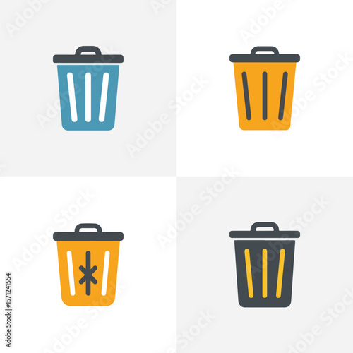 A vector illustration of a metallic recycle bin icon, perfect for depicting waste or trash deletion