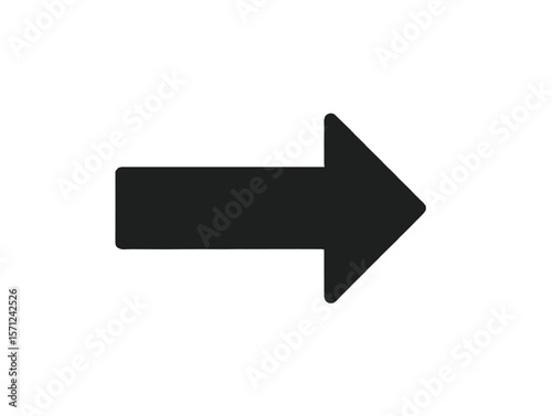Black thick arrow pointing right on white background  