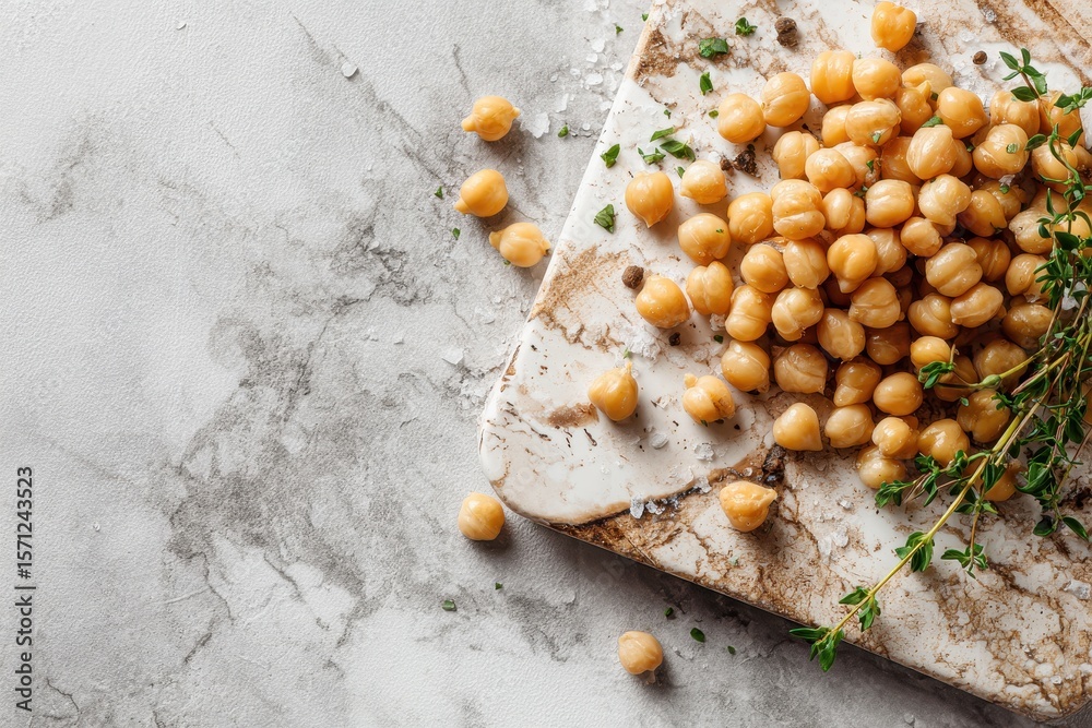 Obraz premium Garbanzo beans on stone surface