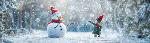 Little snow man and an elf