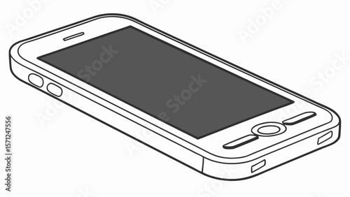 Vector Simple smartphone design with slightly rounded rectangular shape, showcasing sleek appearance