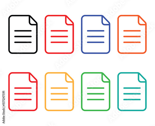 Colorful Document Icons Set for Digital Use