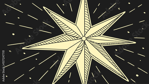Vector Pale yellow starburst radiates outwards, creating striking visual effect against transparency