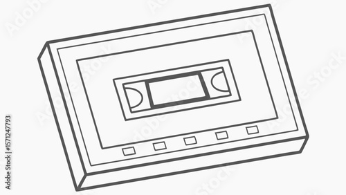 Vector Vintage cassette tape player with simple design and buttons for playback