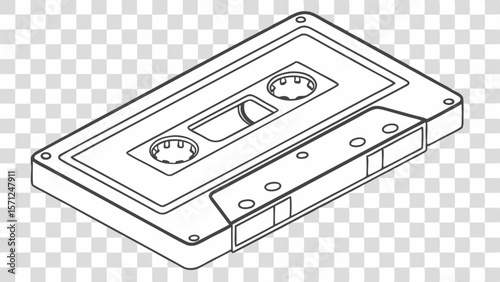 Vector Retro audio cassette tape with detailed design and classic features, evoking nostalgia