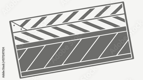 Vector Gray film clapperboard design symbolizes film industry and creativity