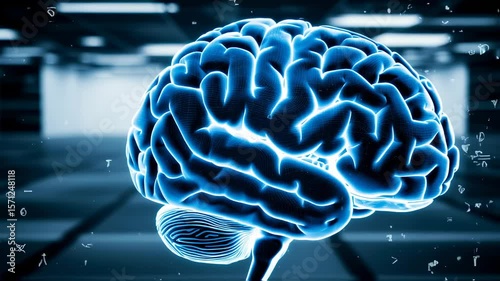 High-resolution holographic brain rotation for science technology and neurology presentations