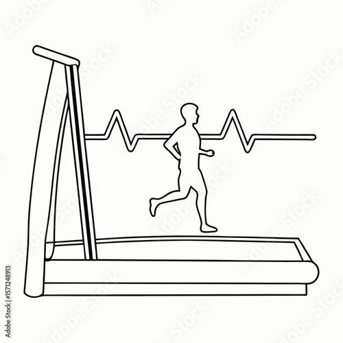 man running on treadmill. cardiac diagnostics