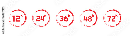 hours clock arrow on white background	