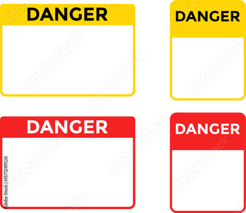 caution banner template set sign with text space area. Template with space for text.  used as industrial information and safety instruction
