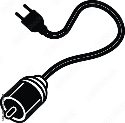 extension cord on white background.eps