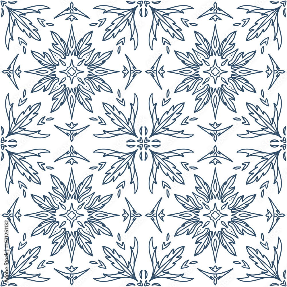 Fototapeta premium Decorative seamless pattern. A pattern of tiles