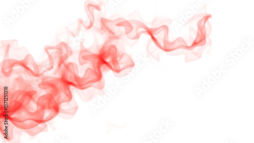Abstract red smoke isolated on transparent white background Red color fog clouds rising up Colorful