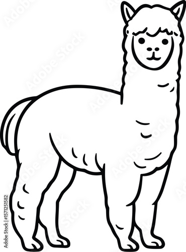 Alpaca vector black silhouette print design