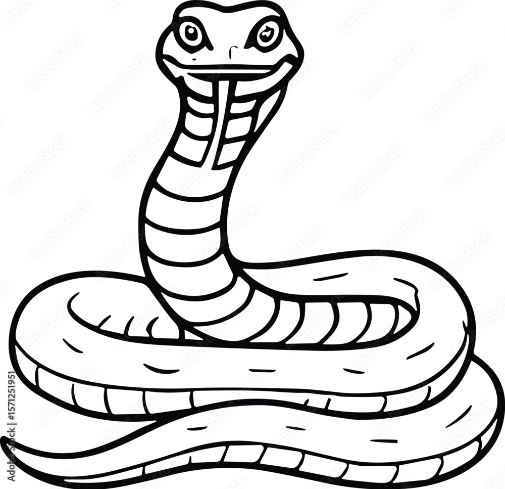 Fototapeta premium Snake vector black silhouette print design