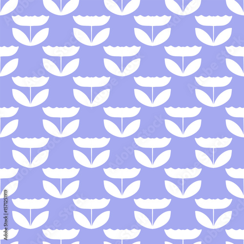 Vector seamless pattern with flowers. Botanical seamless pattern 