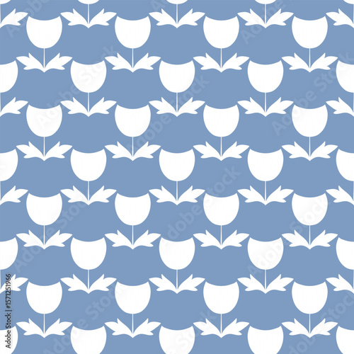 Vector seamless pattern with flowers. Botanical seamless pattern 