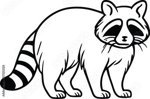 Raccoon vector black silhouette print design