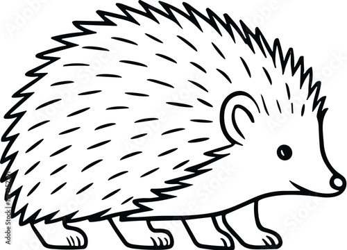 Hedgehog vector black silhouette print design