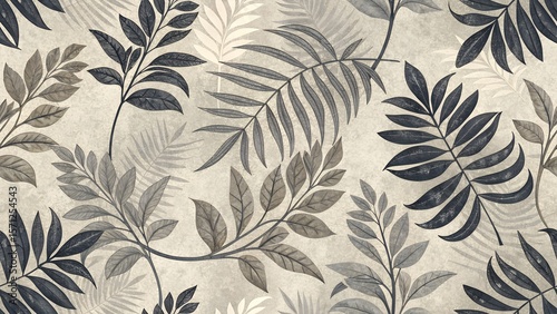 Botanical Leaf Pattern Wallpaper for Home Decor new 2025 trendy seamless digital pattern
