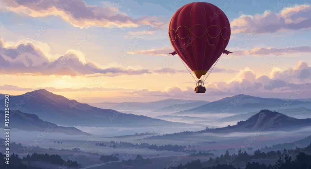hot air balloon in the mountains hot air balloon in the mountains