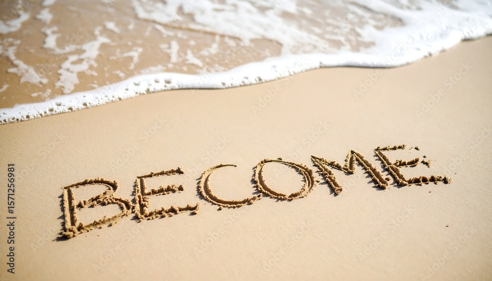 Fototapeta premium Beach sand inscription