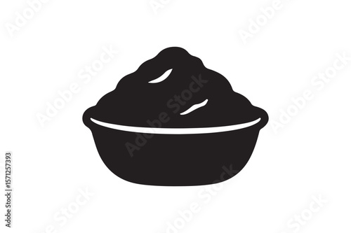 Mashed Potatoes silhouette vector art illustration on white background