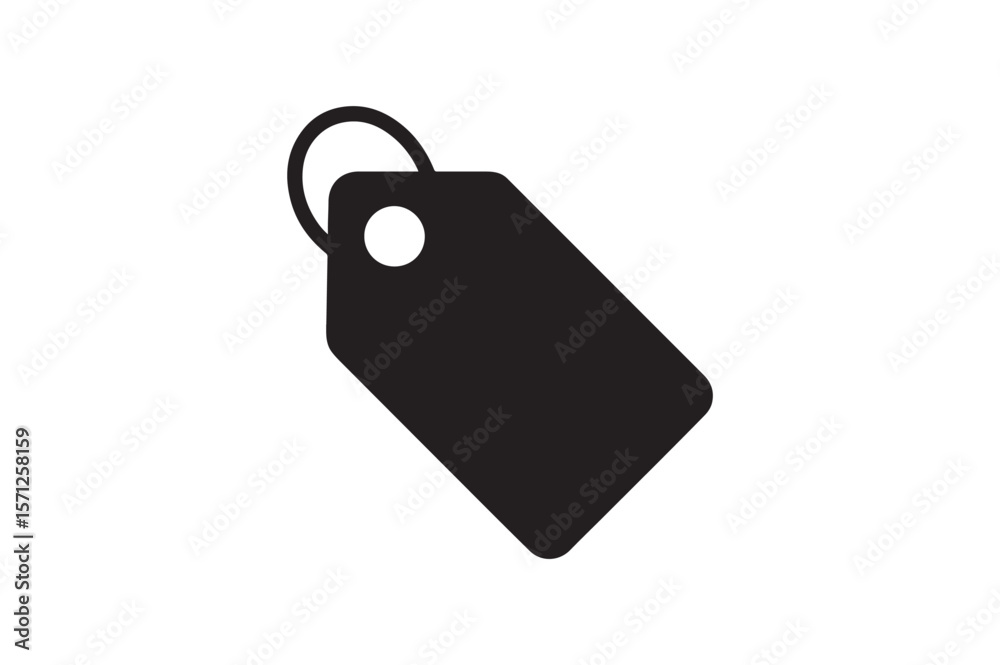 Fototapeta premium Price Tag Icon silhouette vector art illustration on white background