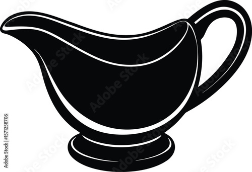 gravy boat on white background.eps